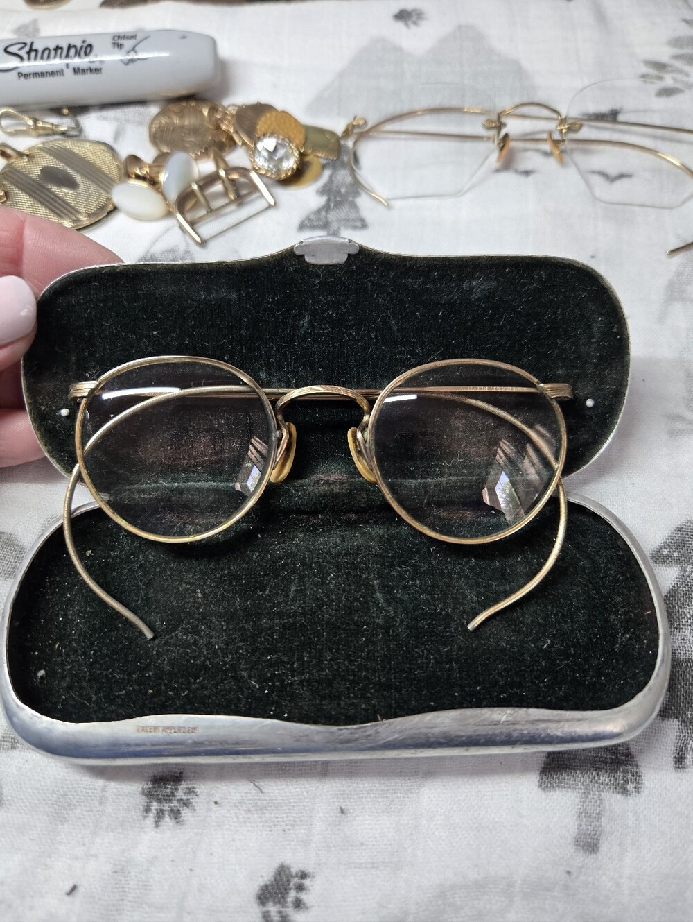Vintage Antique Gold Filled Round Wireframe Eyeglasses